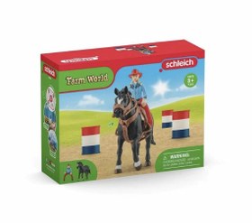 Resim Schleich Kovboy Kız ve Fıçılı At Yarışı 42576 