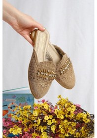 Resim Noemi Taş Detaylı Örme Kadın Terlik 001 