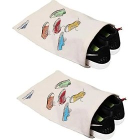 Resim Büzgülü Ham Bez Ayakkabı Torbası 30X40 Cm. 2 Adet (Ayakkabı Baskılı) 