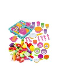 Resim Berattoys Oyuncak Mutfak Seti Bulaşık Seti Kesilen Meyve Sebze 