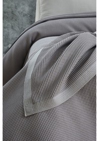 Resim Mulberry Klimalı Pike %100 Pamuk Petekli Pike Dörtmevsim Pike Tek Kişilik 170 x 240 Gri 