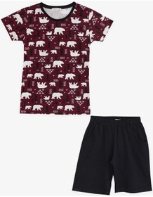 Resim Breeze Girls & Boys Erkek Çocuk Şortlu Pijama Takımı Sevimli Kutup Ayıcığı Desenli 4-8 Yaş, Vişne Çürüğü-vişne Çürüğü Vişne Çürüğü 