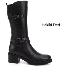 Resim Gönderir Kadın Siyah Fermuarlı Kalın Topuklu Hakiki Deri Çizme Gkzc13444560 Siyah 