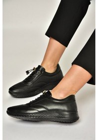 Resim Fox Shoes Y999255803 Siyah Hakiki Deri Kadın Spor Ayakkabı Sneakers Siyah 