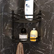 Resim Tekno-tel 2 Katlı Banyo Rafı Mat Siyah Es075H 