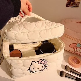 Resim 1 adet Sevimli Karikatür for hello kitty Makyaj Çantası, Dış Mekan Seyahat Tuvalet Çantası, Ofis Malzemeleri Masaüstü Düzenleyici Kalem Kutusu, Elde Taşınabilir Depolama Çantası, En İyi Arkadaşlar İçin En İyi Hediye 