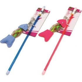 Resim Catlife Zilli Balık Kedi Oltası Oyuncağı Karışık Renk 