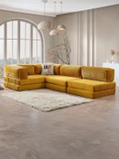 Resim Doqu Home Living Fonksiyonel Köşe Koltuk Cosmo Hardal 