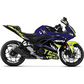 Resim Yamaha R25 Lacivert Shark Takım ve Jant Sticker Etiket Modeli 