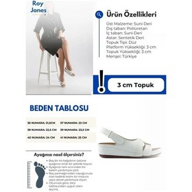 Resim Roy Jones 1817 Ortopedik Cırtlı Topuklu Plaj Kadın Sandalet 167800000339 05 Beyaz Beyaz 