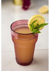 Resim Akrilik Mürdüm Tekli Uzun Bardak & Su Meşrubat Bardağı 400 Ml Cam Değildir Mürdüm 