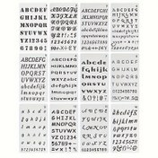 Resim 12 adet Harf Şablonu Boyama için 10.16 X 17.78 Cm Harf Günlük Şablonları Yeniden Kullanılabilir Plastik Harf ve Sayı Şablonu Yazı Tipi Şablonları Günlük, Defter, Scrapbooking Dekorasyon Malzemeleri için 