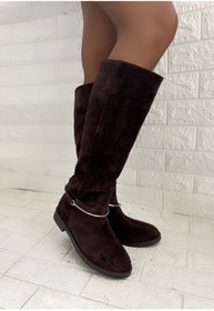 Resim goodbye Toffy Hakiki Süet Deri Koyu Kahverengi Çizme 