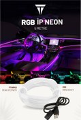 Resim C9 Rgb Araç Içi Atmosfer Ambiyans Ip Neon Torpido Led 5 Metre usb girişli 
