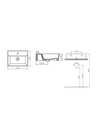 Resim Alvit Architect Tezgah Üstü Lavabo 38 x 50 CM Mat Siyah 