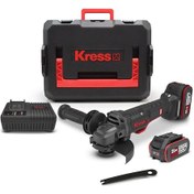 Resim Kress KUH04.1 20 V 5.0 Ah. Li-ion Çift Akülü 125 MM Kömürsüz Profesyonel Devir Ayarlı Alttan Tetikli Avuç Taşlama 