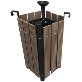 Resim Safirkom Kompozit (Ahşap+Plastik) Köşeli Çöp Kovası (30 Lt)SÇ12 D Kahverengi 