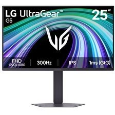 Resim LG 25G550B-B 25" UltraGear G5 1ms GTG 300 Hz 2xHDMI+Display HDR 10 G-SYNC FreeSync IPS Panel FHD Pivot Oyun Monitörü 