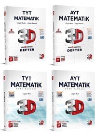 Resim 3d Yayınları 2024 Tyt Ayt Matematik Video Destekli Defter + Soru Seti 4 Kitap 