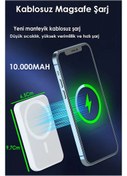Resim Magsafe 10000 Mah Powerbank Taşınabilir Kablosuz Şarj Cihazı Iphone Uyumlu Wireless 