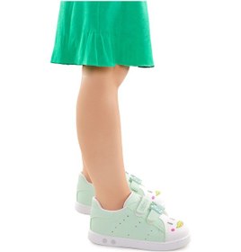 Resim Kiko Kids Bart Cırtlı Işıklı Kız Bebek Spor Ayakkabı Su Yeşili 