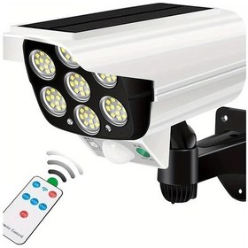 Resim Boatshop1 Beyaz Güneş Enerjili Led Dış Mekan Duvar Apliği Su Geçirmez Uzaktan Kumandalı Çıkarılabilir Plastik Abajur Lityum Batarya 