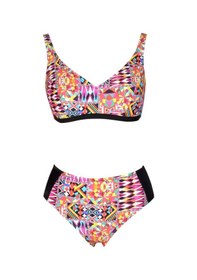 Resim Endeep Beria Kadın Pembe Geometrik Desenli Toparlayıcı Askılı Bikini Takımı Pembe 