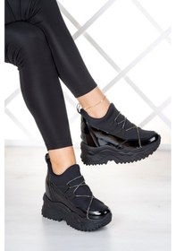 Resim Erkan Saçmacı Mevira Siyah Zincir Gizli Dolgu Günlük Ayakkabı 