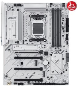 Resim Asus B850 Max Gamıng Wıfı W, 4xddr5, 3x M2, Hdmı, Dp, Type-c, Wi-fi 6e, Bluetooth V5.3, Am5 Soket Gamıng Beyaz Anakart 
