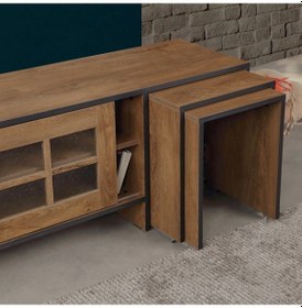 Resim Revival Metal Ayaklı Tv Ünitesi 150 Cm Koyu Meşe 