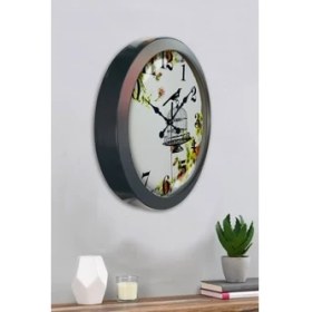 Resim Bahat Salon Ofis Duvar Saati Gri Metal Çerçeve 36 cm 