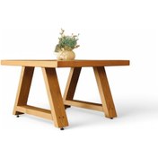 Resim Neiwel Arawel Doğal Ahşap Ofis Sehpa-60-60 Açık Ceviz 