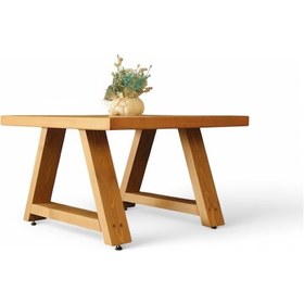 Resim Neiwel Arawel Doğal Ahşap Ofis Sehpa-90-90 Açık Ceviz 