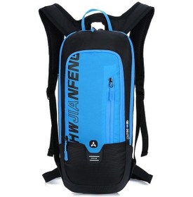 Resim Mavi Bisiklet Sırt Çantası - Su Geçirmez Nilon, Ergonomik Tasarım, Yansıtıcı Şeritler, Spor Ve Outdoor Etkinlikler İçin Siyah Siyah 