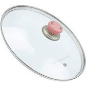 Resim Tencere Sahan Tava Cam Kapağı Buhar Delikli Kapak 18 Cm Pembe Tut 