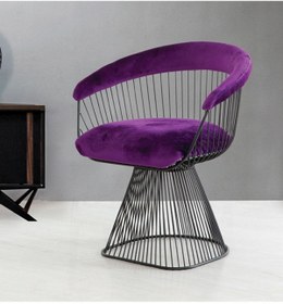 Resim sandalyecafesi Platner Siyah Metal Ayaklı Sandalye Blu1804 