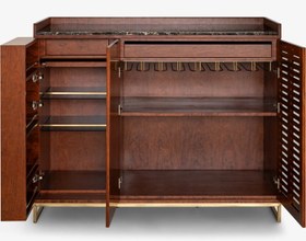Resim FAMED İçki Dolabı No:5 - Siyah Amerikan Cila / EMPERADOR DARK / Satine Krom 