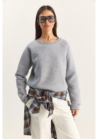 Resim Shade Kadın Reglan Kol Oversize Sweatshirt 60283859 - Gri Melanj 