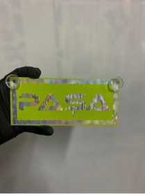 Resim HBSİ YEŞİL RENK ÜZERİ HOLOGRAM RENK PAŞA YAZILI VANTUZLU CAM SÜSÜ 