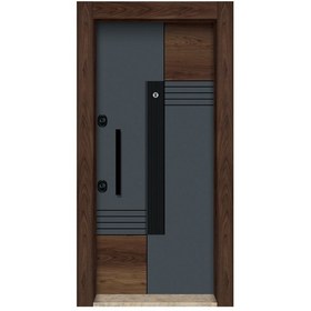 Resim Çelik Kapı Modelleri Ahşap Kaplama Düz Model Daire Kapısı Sağ 20 