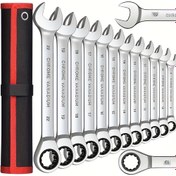 Resim Çok Fonksiyonlu Mandren Anahtarı, 19mm Kombine Mandrenli, Çift Yönlü Tork, Endüstriyel Kalite 72 Diş Tasarım, Dayanıklı Krom-Vanadyum Çelik, Ergonomik Saplı, Araba, Bisiklet ve Yat Bakımı İçin Uygun 