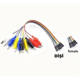 Resim Sanec-30Cm 10 Pin Krokodil - Jumper Kablo (Dişi) 