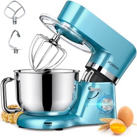 Resim POWWA Stand Mikser 1500W 6.2 QT (5.9 LT) Tilt-Head Elektrikli Mutfak Şefi (Türkiye Garantili) 