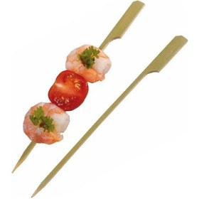 Resim Dolphin Ahşap Yassı Tutamaklı Saplı Çöp Şiş - Boy : 9 Cm. - 50 Adetlik 3 Paket 