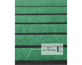 Resim PS031A Kaymaz Taban Yeşil Desenli Nem Alıcı Toz Alıcı Kapı Önü Paspası Uv Dayanıklı 45X70 