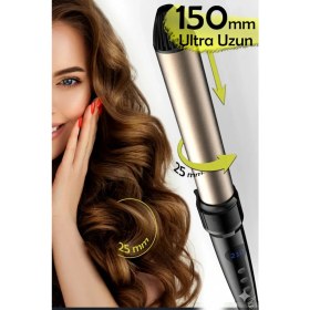 Resim Hairens HRS-960 4 Parça Saç Şekillendirme Seti 25 mm Seramik Maşa ile 12 Isı Kademesi ve Hızlı Isınma 