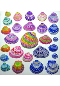 Resim Kabuk Boyama Seti. Deniz Kabuğu Boyama. Shell Painting. Sanatsal 