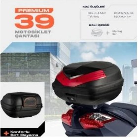 Resim Wogen 39 Litre Premium Sırt Dayamalı Motosiklet Çantası - Siyah 1407 001 