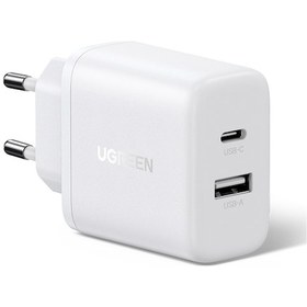 Resim Ugreen 20w 2 Portlu Hızlı Şarj Cihazı, 1xusb-a, 1xusb-c, Beyaz, 45310 - 