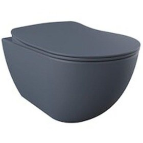 Resim Creavit Free Rim-Off Asma Kanalsız Klozet Basalt Mat FE322 + Yavaş Kapanır Kapak 